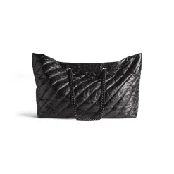 Borsa Tote Carry All Crush Grande Trapuntata da Donna in Nero