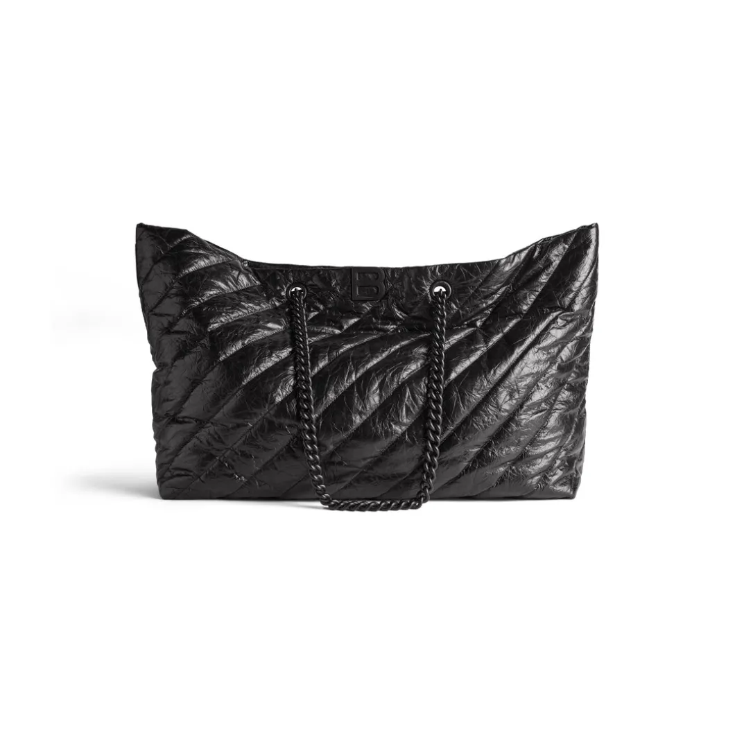Borsa Tote Carry All Crush Grande Trapuntata da Donna in Nero