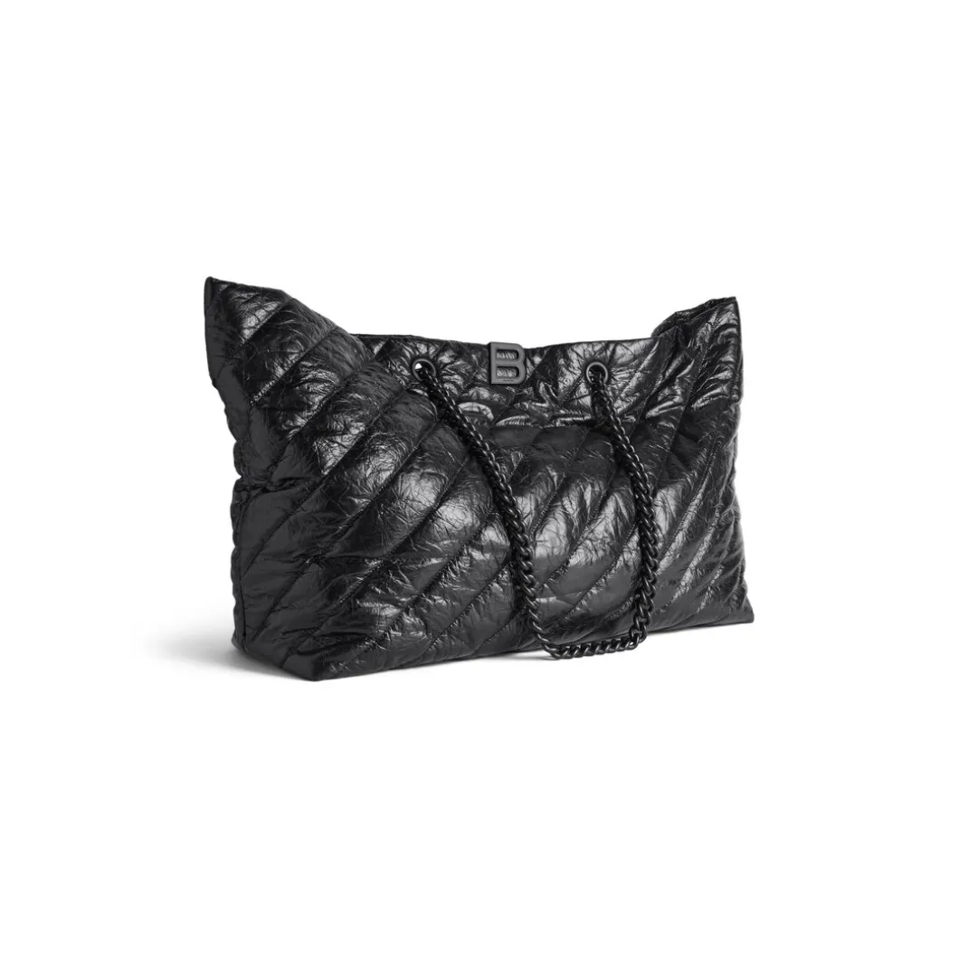 Borsa Tote Carry All Crush Grande Trapuntata da Donna in Nero