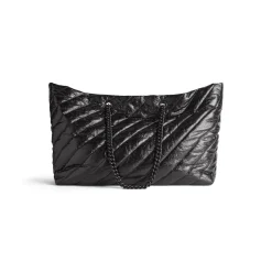 Borsa Tote Carry All Crush Grande Trapuntata da Donna in Nero