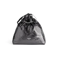 Borsa Tote Crush Media Metallizzata da Donna in Grigio