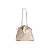 Borsa Tote Crush Piccola Metallizzata da Donna in Beige