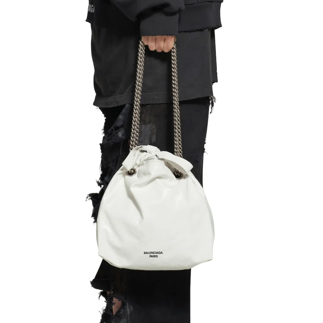 Borsa Tote Crush Piccola da Donna in Bianco Ottico