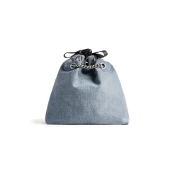 Borsa Tote Crush Piccola In Denim da Donna in Blu