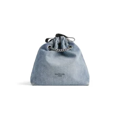 Borsa Tote Crush Piccola In Denim da Donna in Blu