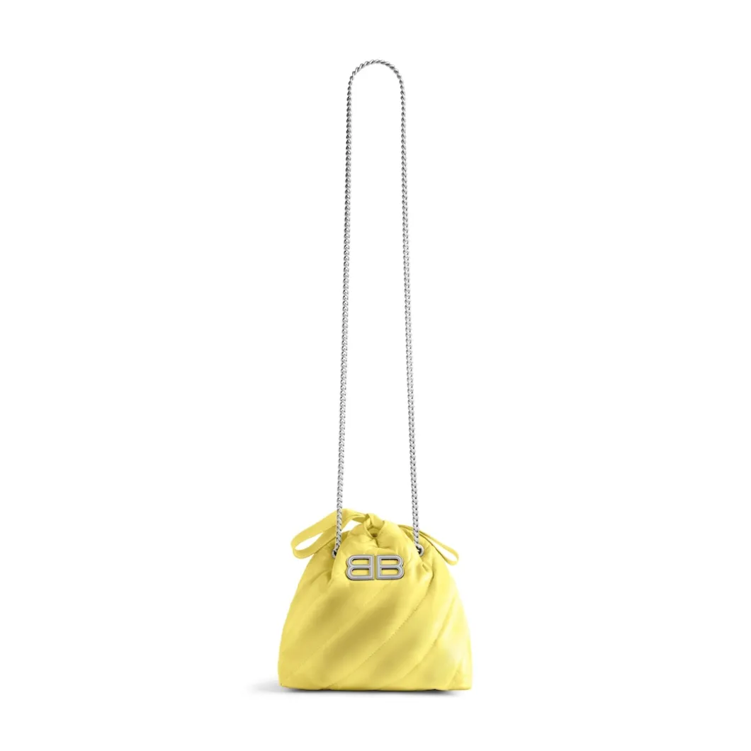 Borsa Tote Crush Xs Trapuntata Effetto Sprayed da Donna in Giallo