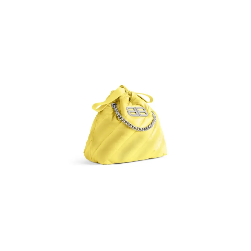 Borsa Tote Crush Xs Trapuntata Effetto Sprayed da Donna in Giallo