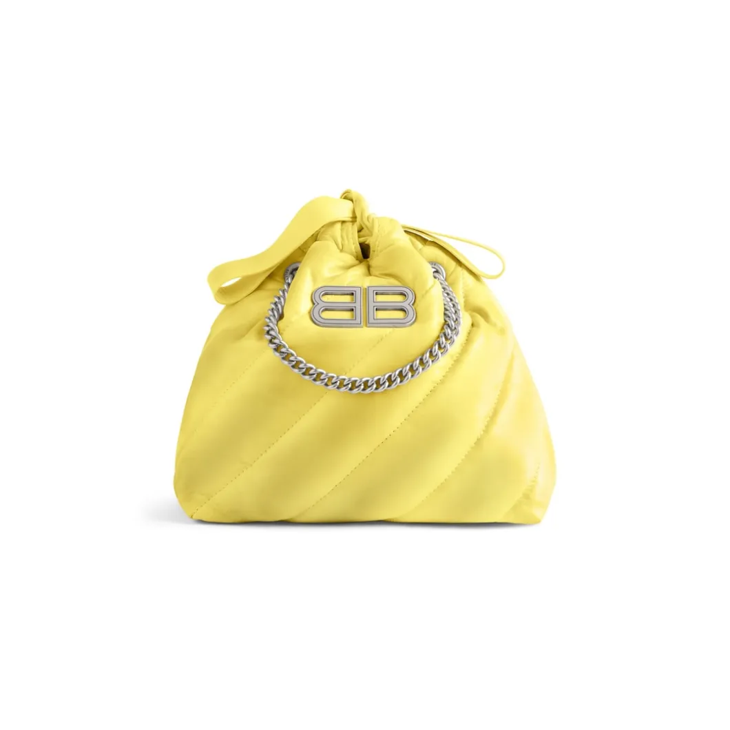 Borsa Tote Crush Xs Trapuntata Effetto Sprayed da Donna in Giallo