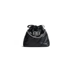 Borsa Tote Crush Xs Trapuntata da Donna in Nero