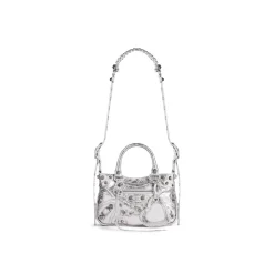 Borsa Tote Neo Cagole Piccola Metallizzata da Donna in Argento