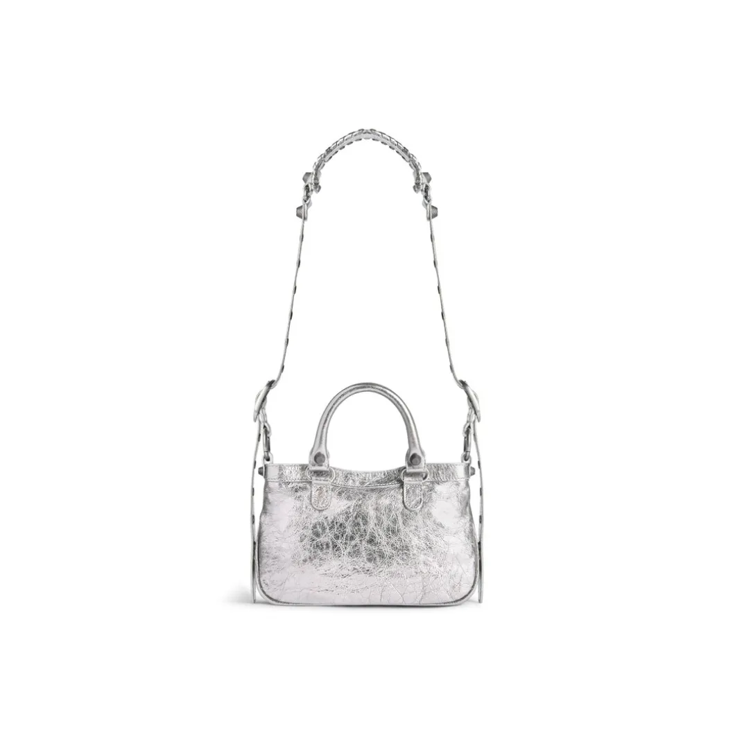 Borsa Tote Neo Cagole Piccola Metallizzata da Donna in Argento