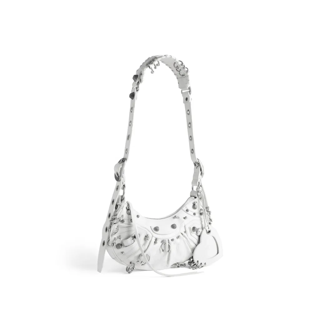 Borsetta A Tracolla Le Cagole Xs Bag Traforata da Donna in Bianco Ottico
