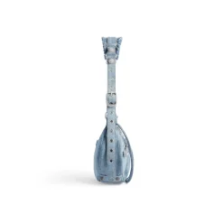 Borsetta A Tracolla Le Cagole In Denim E Strass da Donna in Blu