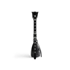 Borsetta A Tracolla Le Cagole Xs Con Lavorazione Coccodrillo E Strass da Donna in Nero