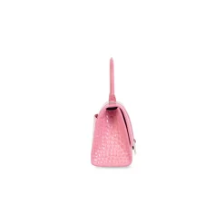 Borsetta Hourglass Con Lavorazione Coccodrillo  da Donna in Rosa