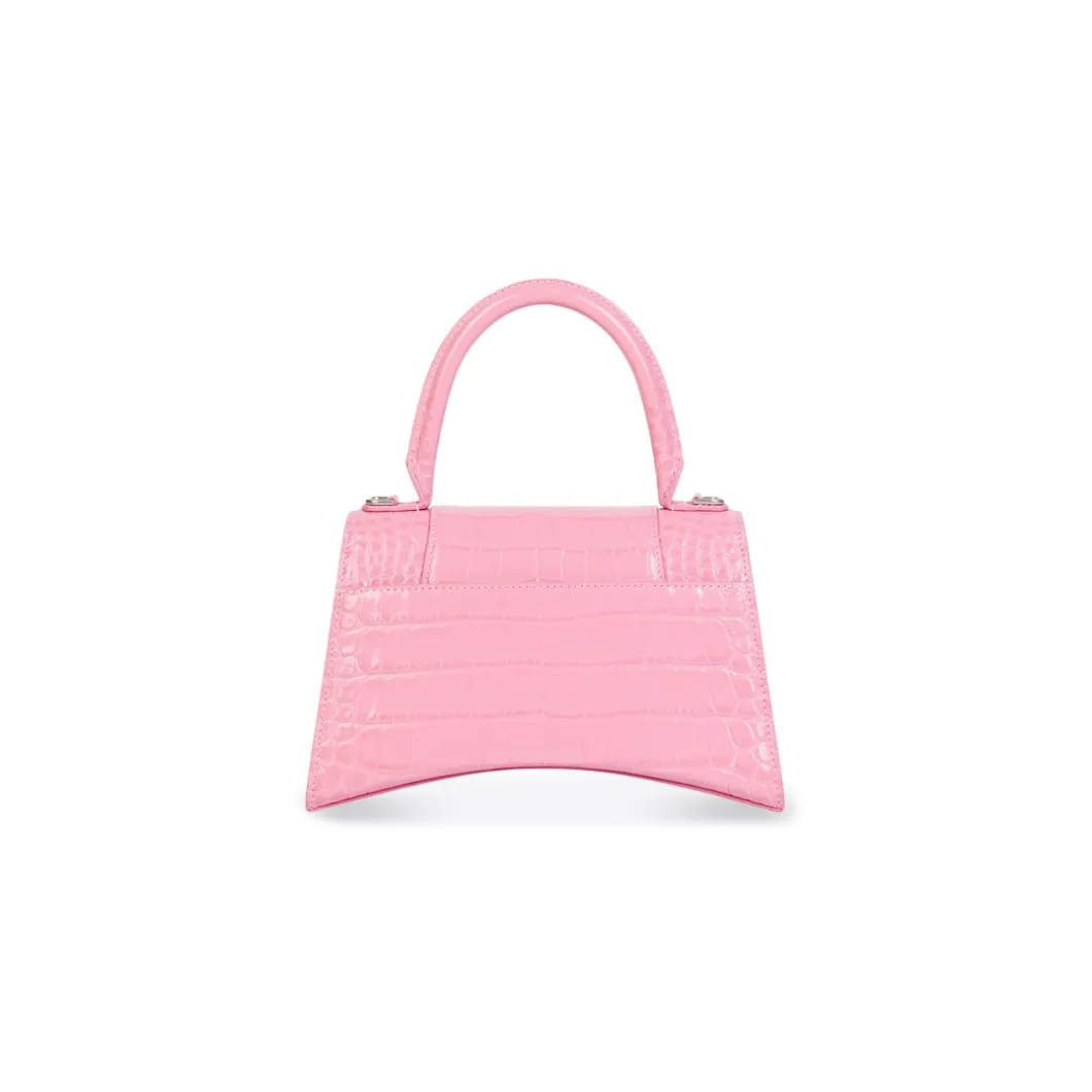 Borsetta Hourglass Con Lavorazione Coccodrillo da Donna in Rosa