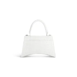 Borsetta Hourglass Con Lavorazione Coccodrillo da Donna in Bianco