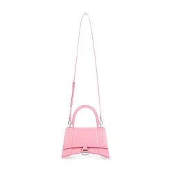 Borsetta Hourglass Con Lavorazione Coccodrillo da Donna in Rosa