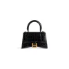 Borsetta Hourglass Xs Con Lavorazione Coccodrillo da Donna in Nero