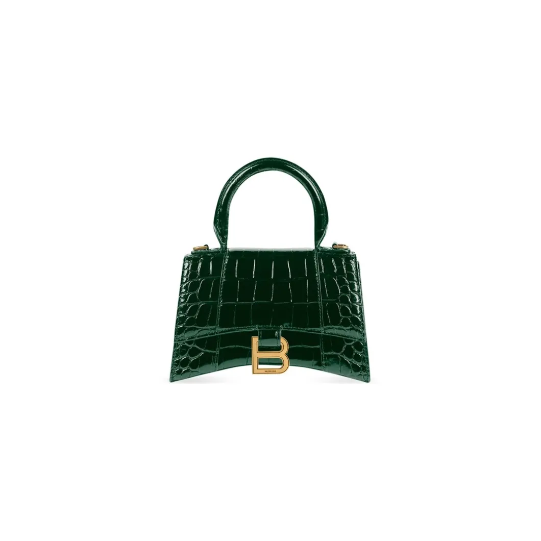 Borsetta Hourglass Xs Con Lavorazione Coccodrillo da Donna in Verde