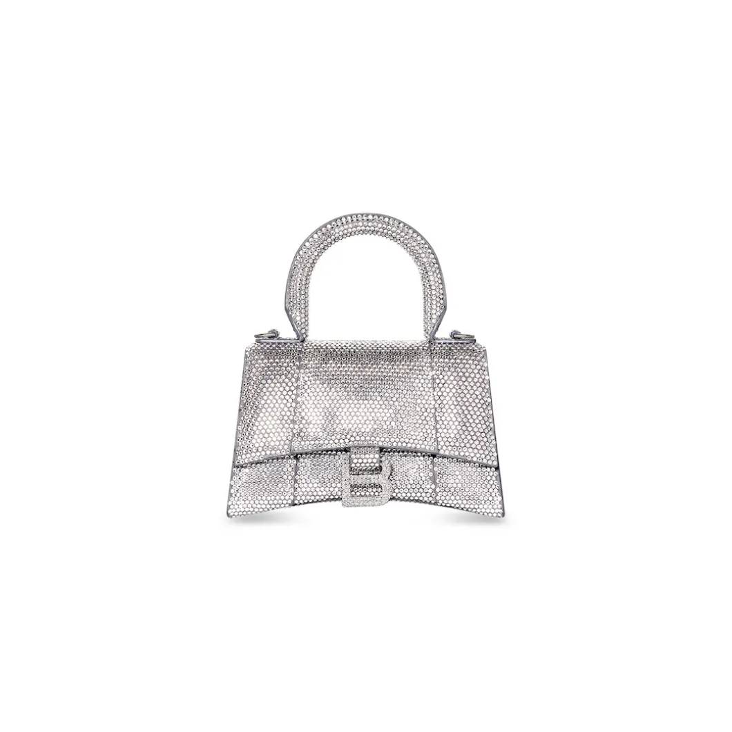 Borsetta Hourglass Xs Con Strass da Donna in Grigio