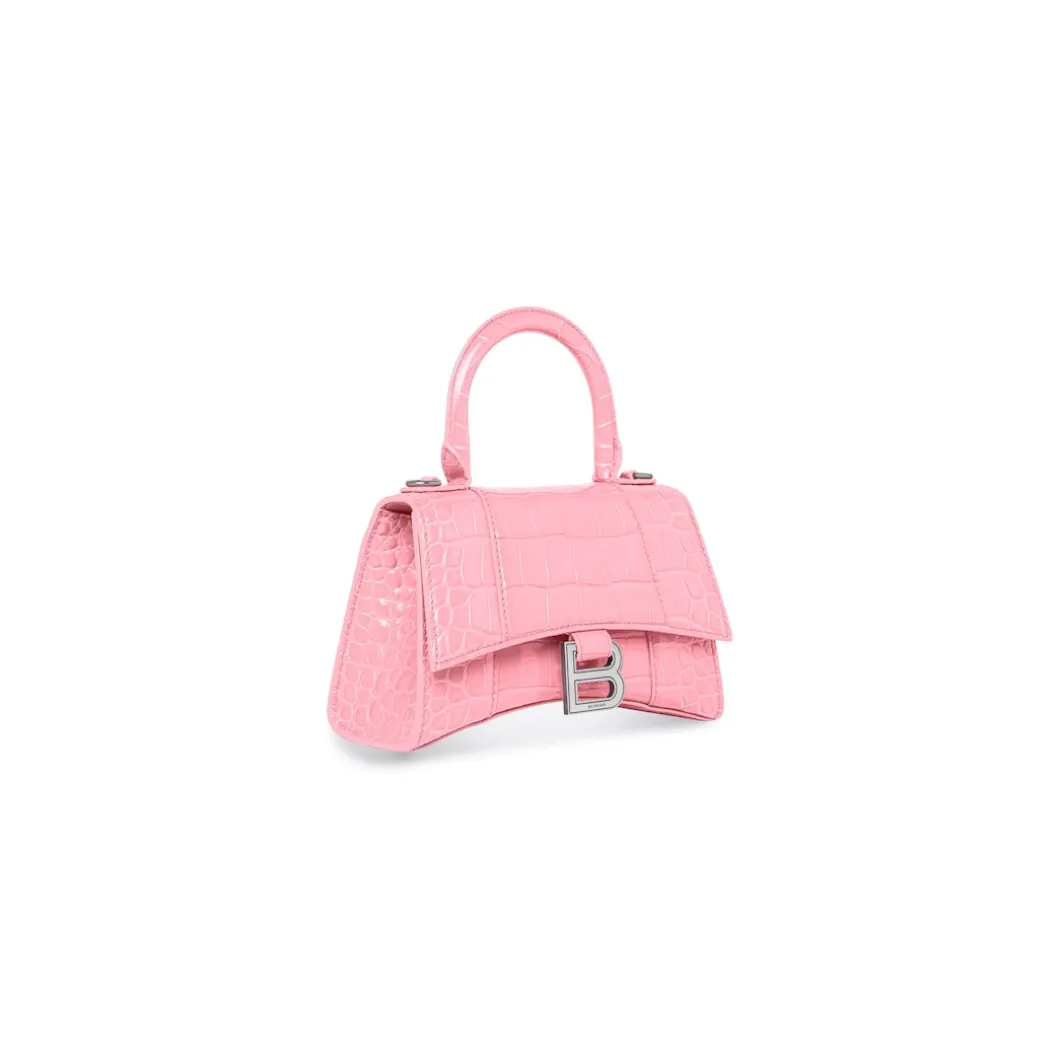 Borsetta Hourglass Xs Con Lavorazione Coccodrillo da Donna in Rosa