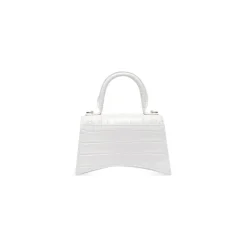 Borsetta Hourglass Xs Con Lavorazione Coccodrillo da Donna in Bianco