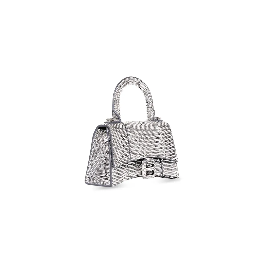 Borsetta Hourglass Xs Con Strass da Donna in Grigio