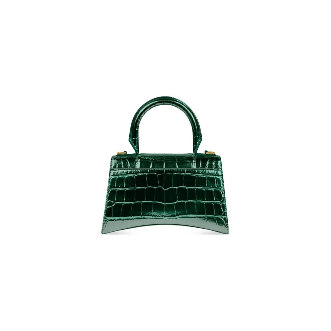 Borsetta Hourglass Xs Con Lavorazione Coccodrillo da Donna in Verde