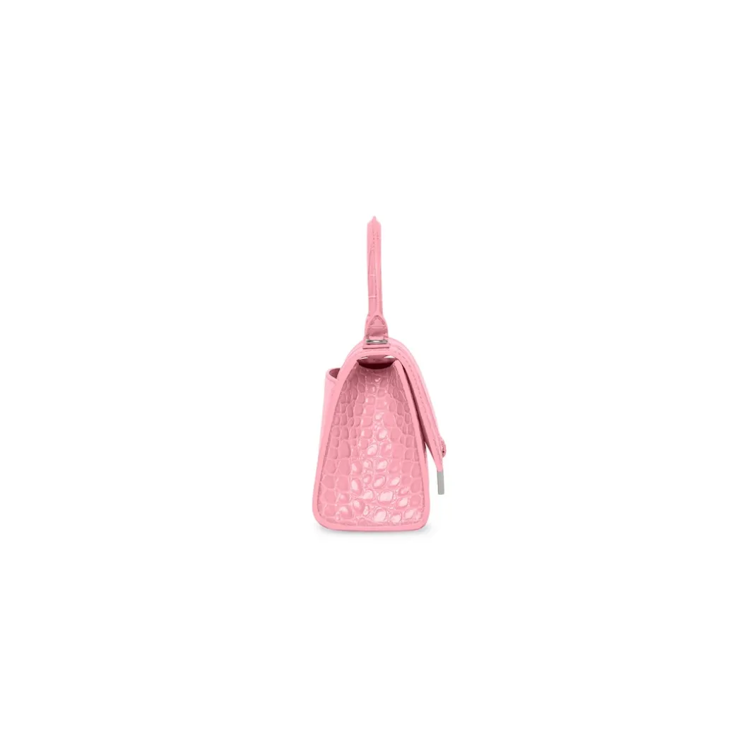 Borsetta Hourglass Xs Con Lavorazione Coccodrillo da Donna in Rosa