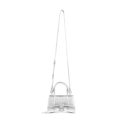 Borsetta Hourglass Xs Con Lavorazione Coccodrillo da Donna in Argento