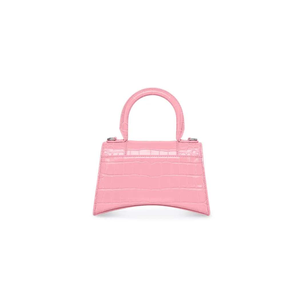 Borsetta Hourglass Xs Con Lavorazione Coccodrillo da Donna in Rosa