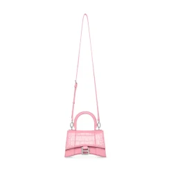 Borsetta Hourglass Xs Con Lavorazione Coccodrillo da Donna in Rosa