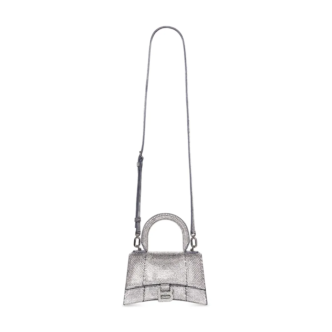 Borsetta Hourglass Xs Con Strass da Donna in Grigio