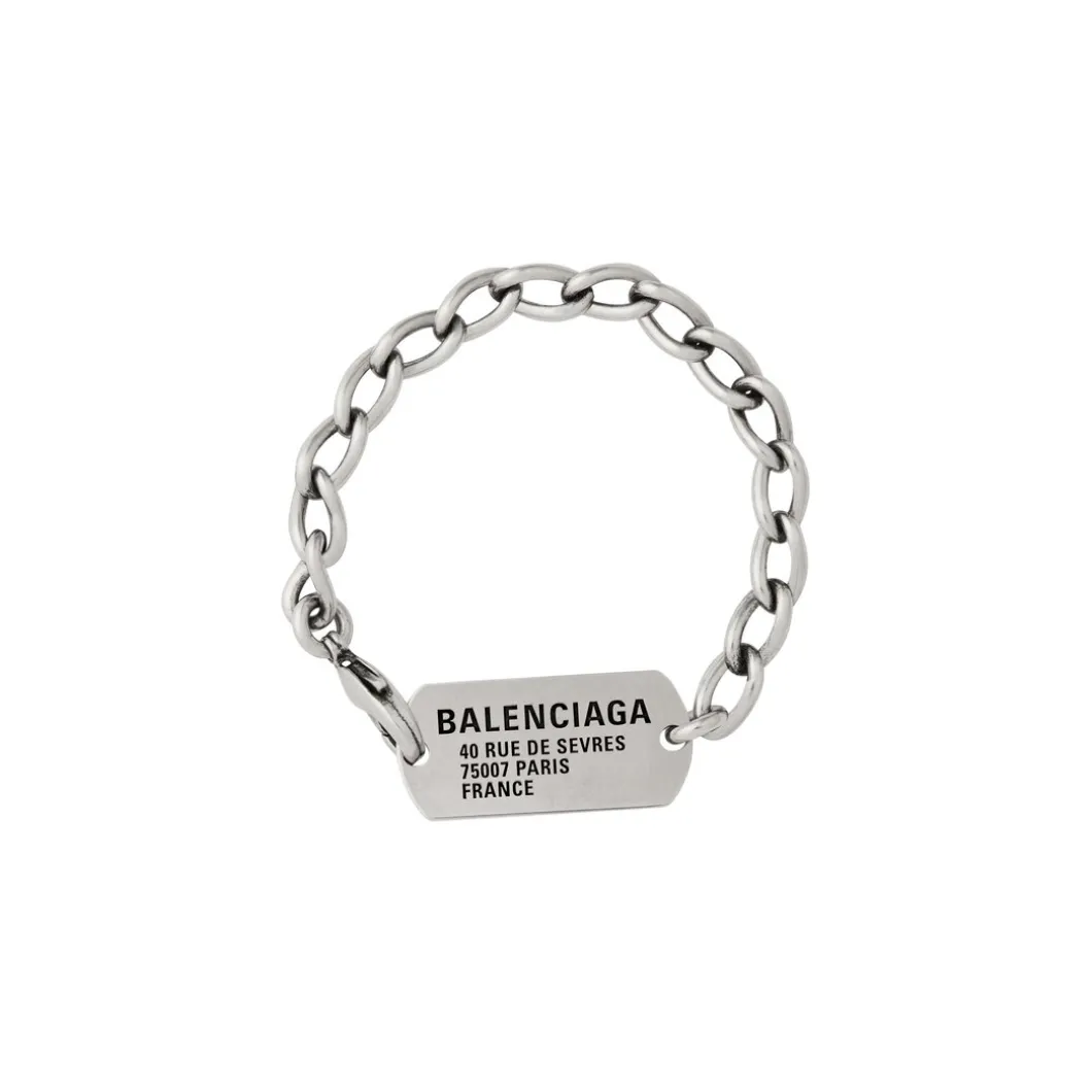 Bracciale Tags da Uomo in Argento Anticato