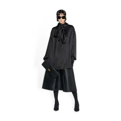 Camicetta Con Cappuccio Logo Letters All Over da Donna in Nero