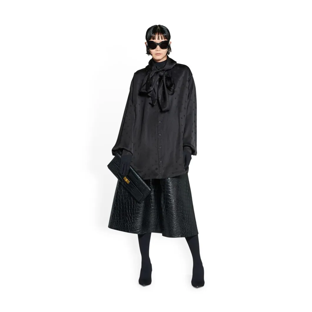 Camicetta Con Cappuccio Logo Letters All Over da Donna in Nero