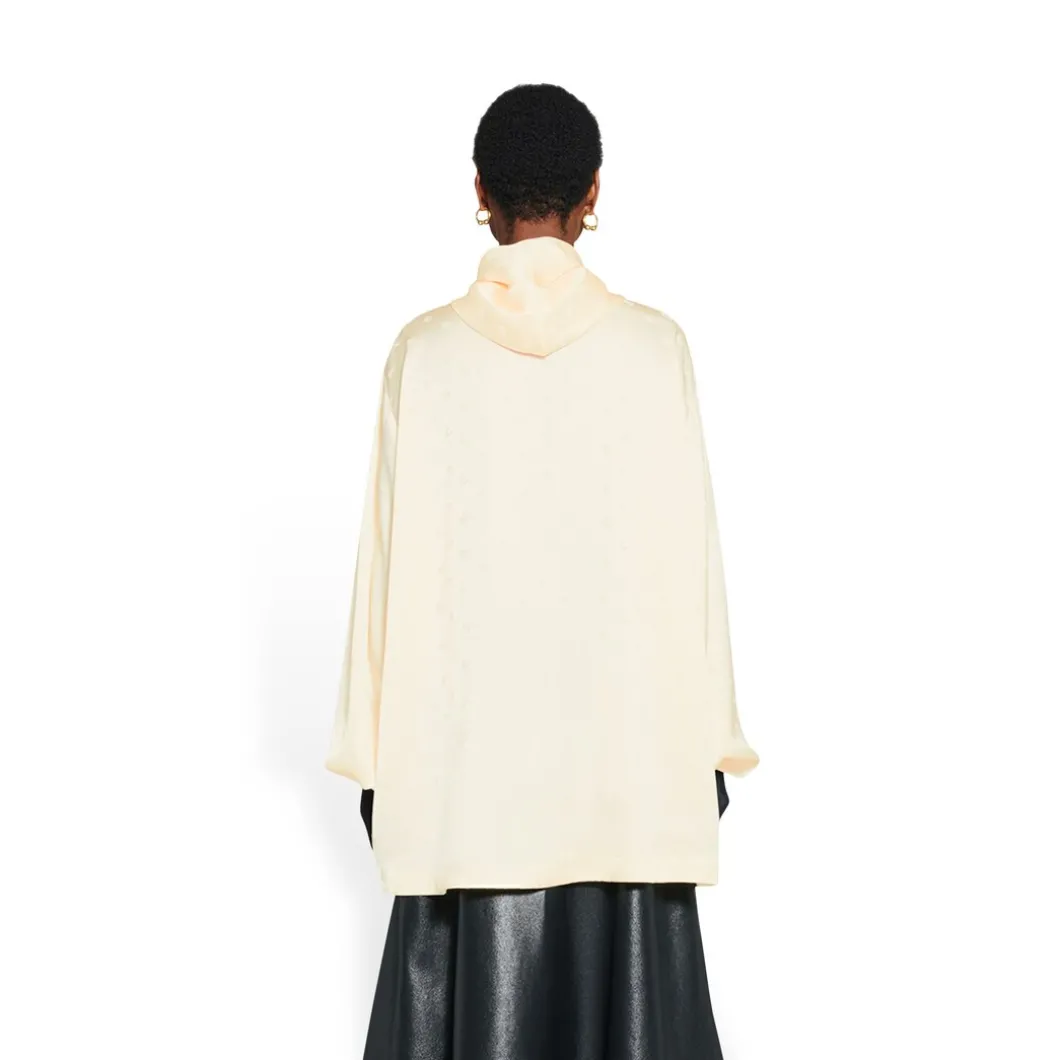 Camicetta Con Cappuccio Logo Letters All Over da Donna in Bianco Sporco