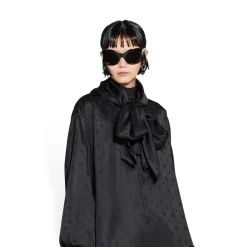 Camicetta Con Cappuccio Logo Letters All Over da Donna in Nero