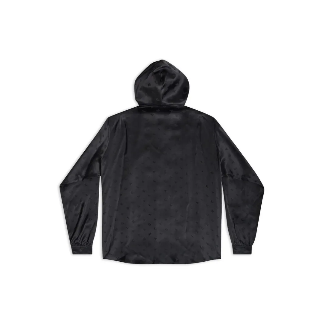 Camicetta Con Cappuccio Logo Letters All Over da Donna in Nero