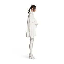 Camicia Balenciaga Oversize Con Maniche Annodate da Donna in Bianco