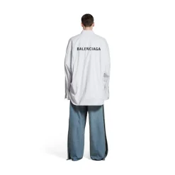 Camicia Balenciaga Oversize in Azzurro