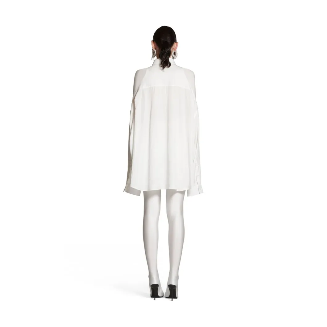 Camicia Balenciaga Oversize Con Maniche Annodate da Donna in Bianco