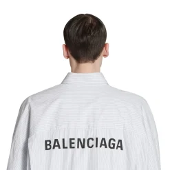 Camicia Balenciaga Oversize in Azzurro