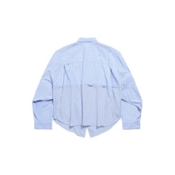 Camicia Cut Up Balenciaga Oversize da Donna in Azzuro/bianco