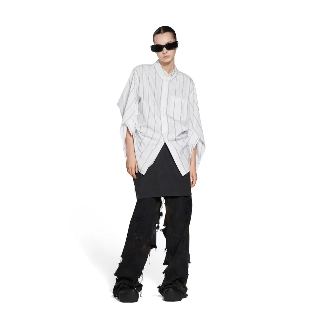 Camicia Swing Twisted Bb Corp Large Fit da Donna in Bianco