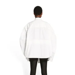 Camicia Twisted Sleeve da Donna in Bianco