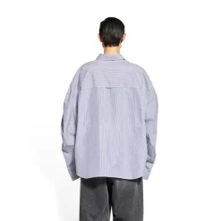 Camicia Twisted Sleeve da Donna in Blu
