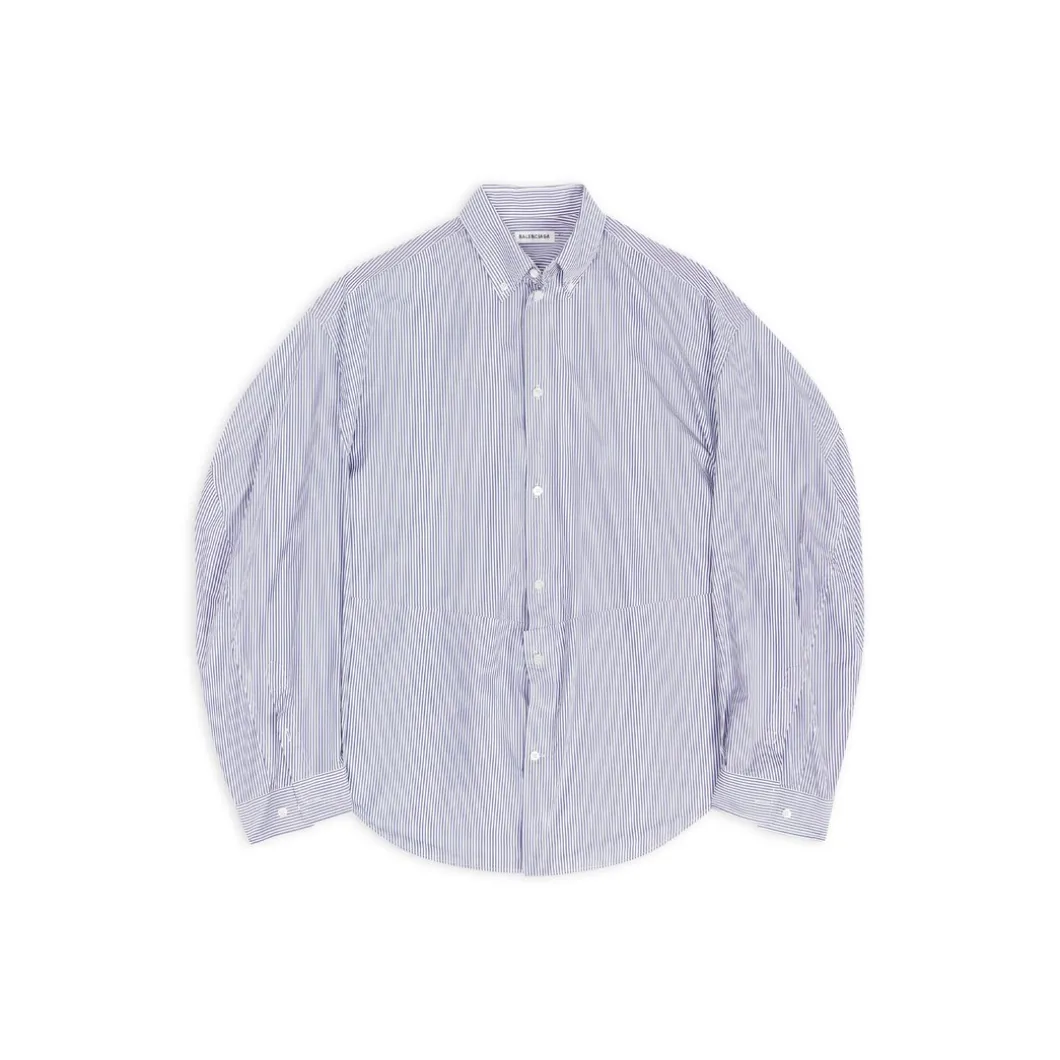 Camicia Twisted Sleeve da Donna in Blu