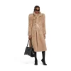 Cappotto Round Shoulder Aderente in Beige